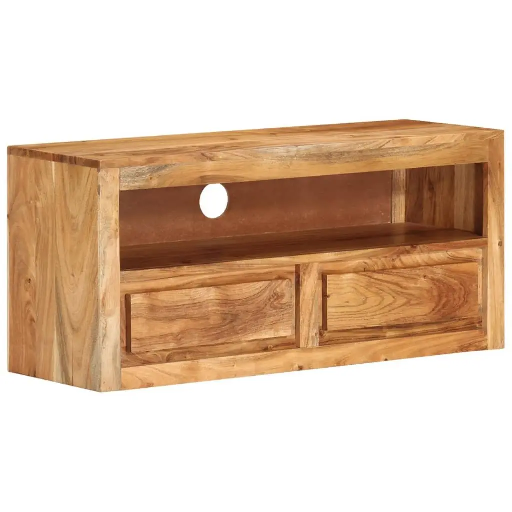 TV Cabinet 88x30x40 cm Solid Acacia Wood Storage Unit with Drawers