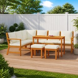 Transform Your Patio with a 7 Piece Acacia Dining Set