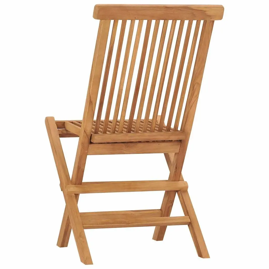 Folding Garden Chairs Teak Hardwood Outdoor Seating Brown 2 Piece Set