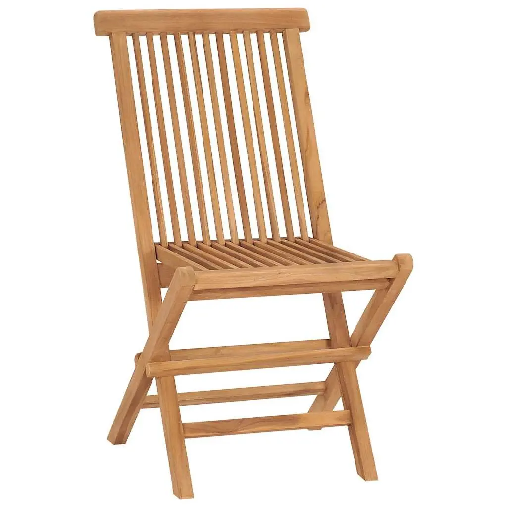 Folding Garden Chairs 4 Piece Teak Wood Outdoor Seating Set Brown
