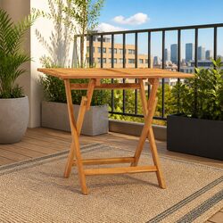 Enhance Your Outdoor Space with This Teak Wood Dining Table