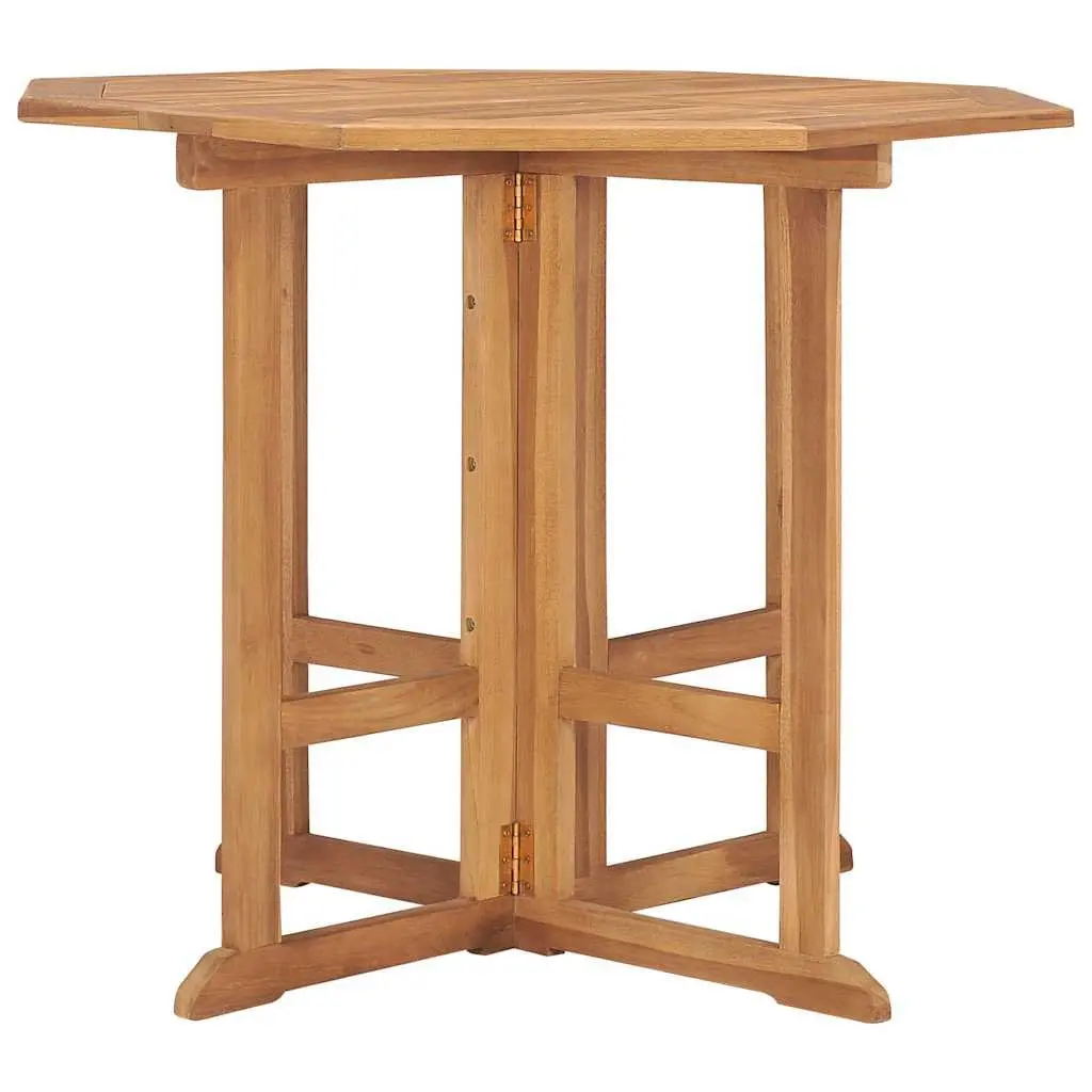 Folding Garden Dining Table 90x90x75cm Teak Wood Brown Weather Resistant