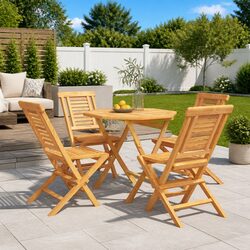 Elevate Your Outdoor Space with a 5 Piece Wooden Dining Set