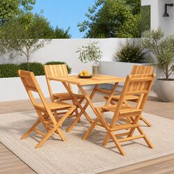 5 Piece Foldable Outdoor Dining Set for Stylish Patios
