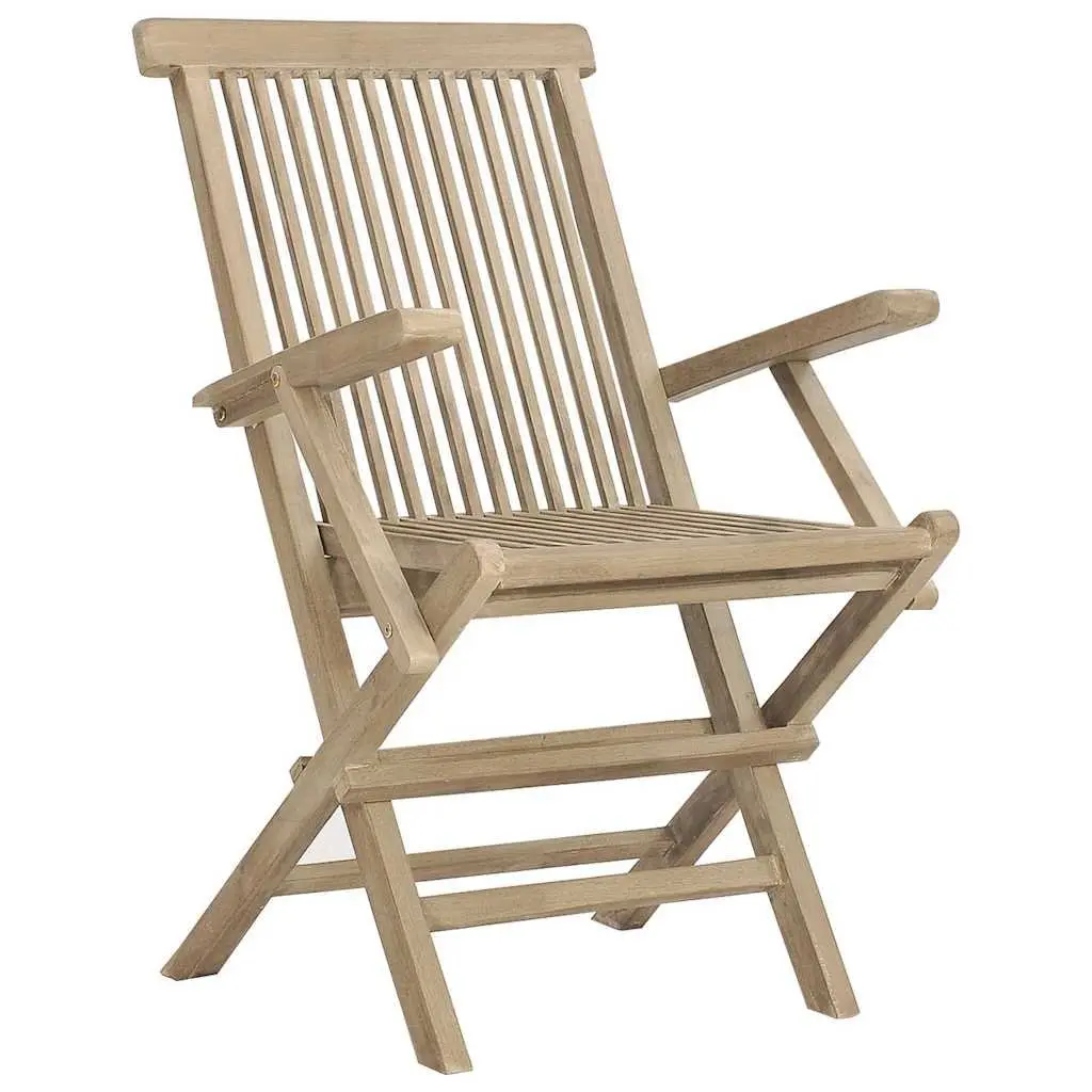 Folding Garden Chairs 4 Piece Grey Solid Wood 56x61x89 cm Outdoor Seating