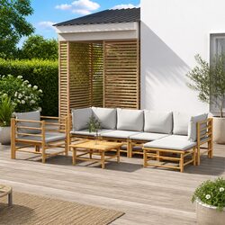 Enhance Your Outdoor Space with 7 Piece Bamboo Lounge Set