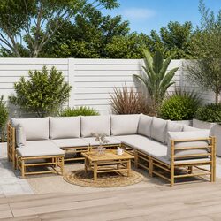 9 Piece Garden Lounge Set for Outdoor Relaxation with Cushions