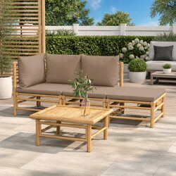 Upgrade Your Patio with a 4-Piece Bamboo Lounge Set