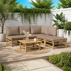 Enhance Your Patio with a 6-Piece Bamboo Lounge Set