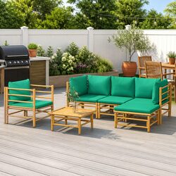 Elegant 6-Piece Bamboo Lounge Set for Outdoor Living