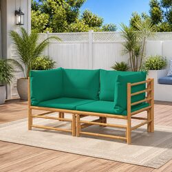 Enhance Your Patio with This Bamboo Corner Sofa Set
