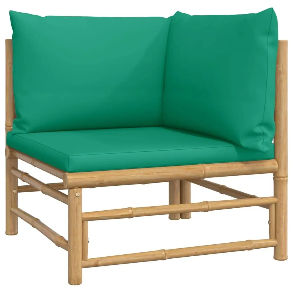 Bamboo Garden Lounge Set 4 Piece Outdoor Furniture with Cushions Brown