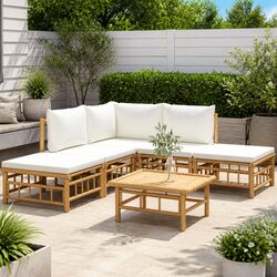 6-Piece Bamboo Lounge Set for Stylish Outdoor Living