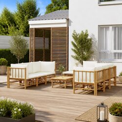 Transform Your Outdoor Space with a 9-Piece Bamboo Lounge Set