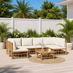 Enhance Your Outdoor Space with 7 Piece Bamboo Lounge Set