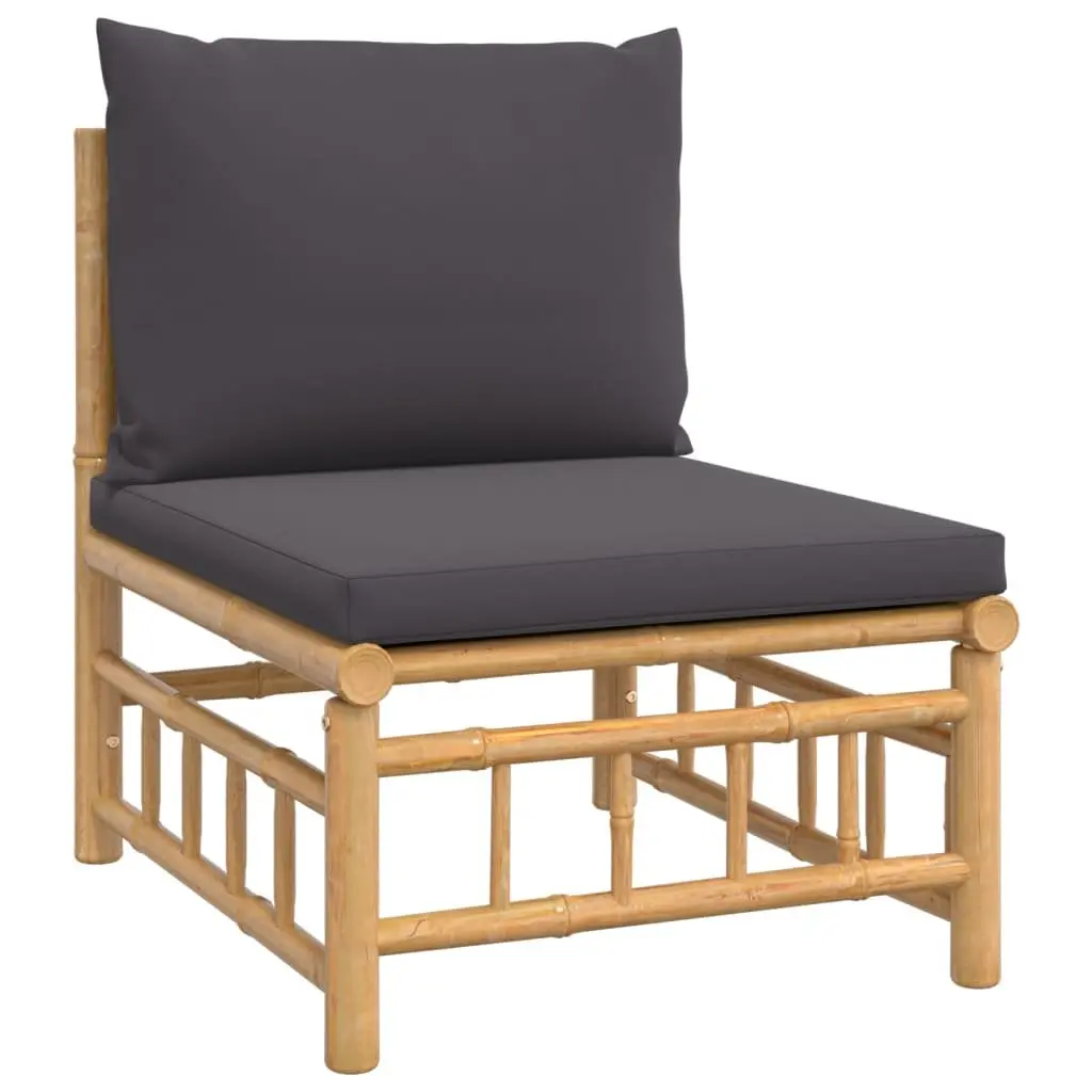 Bamboo Garden Lounge Set 6 Piece Modular Outdoor Furniture with Cushions