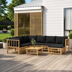 Transform Your Outdoor Space with an 8-Piece Bamboo Lounge Set