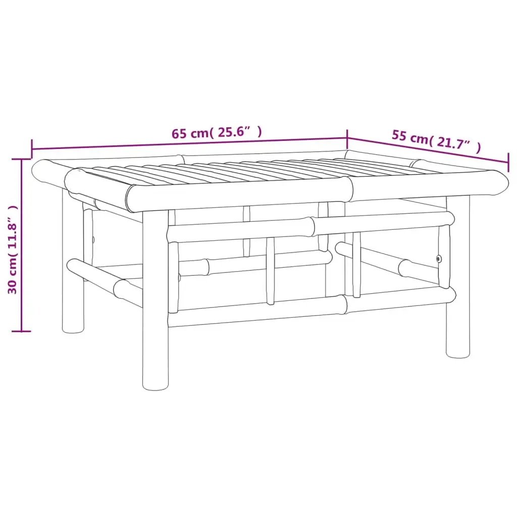 Bamboo Garden Lounge Set 5 Piece Modular Outdoor Furniture with Cushions