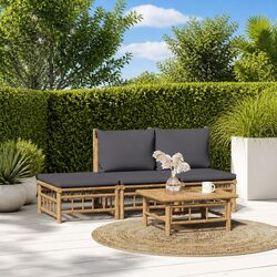 Elevate Your Outdoor Space with a 4 Piece Bamboo Lounge Set and Cushions