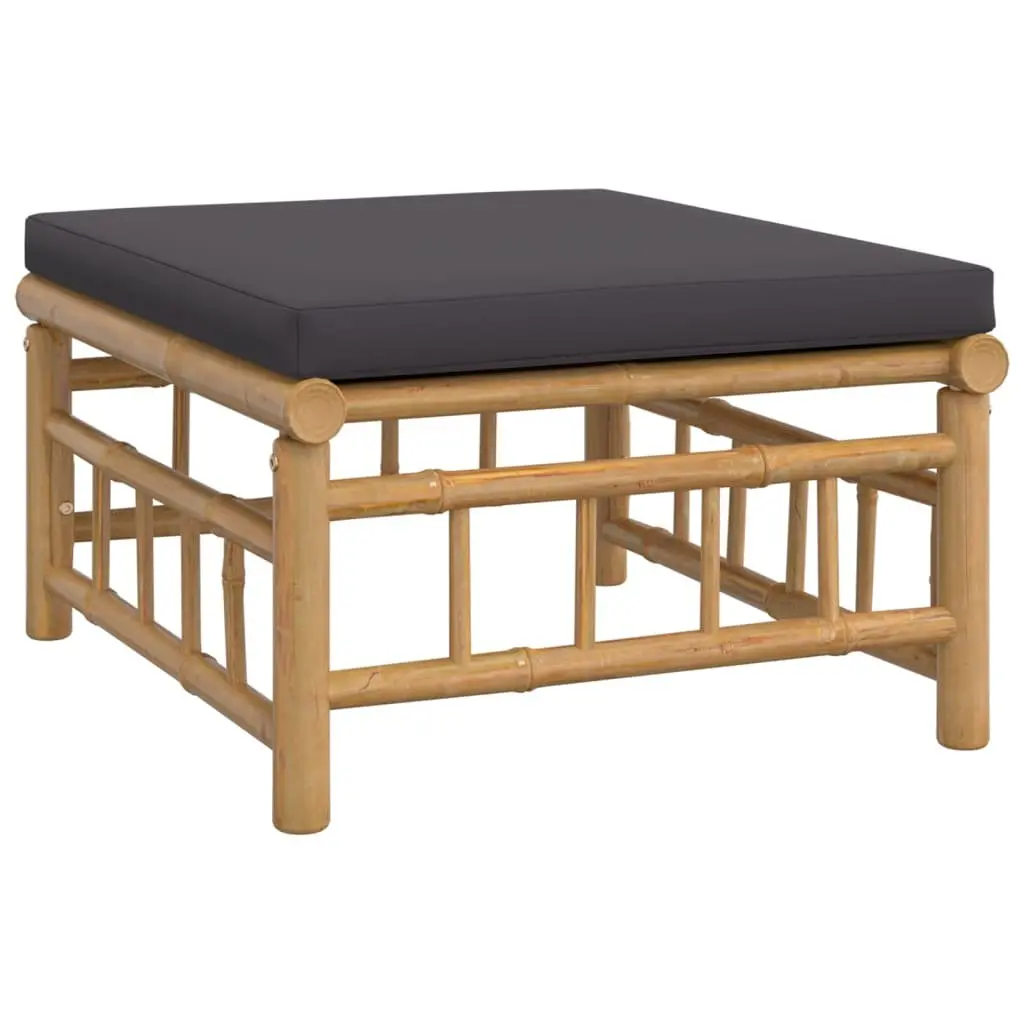 Bamboo Garden Lounge Set 4 Piece Outdoor Furniture with Cushions Brown