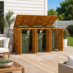 Enhance Your Garden with This Triple Garbage Bin Shed