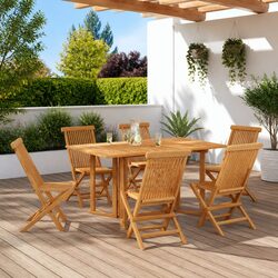 Enhance Your Outdoor Space with a 7-Piece Teak Dining Set