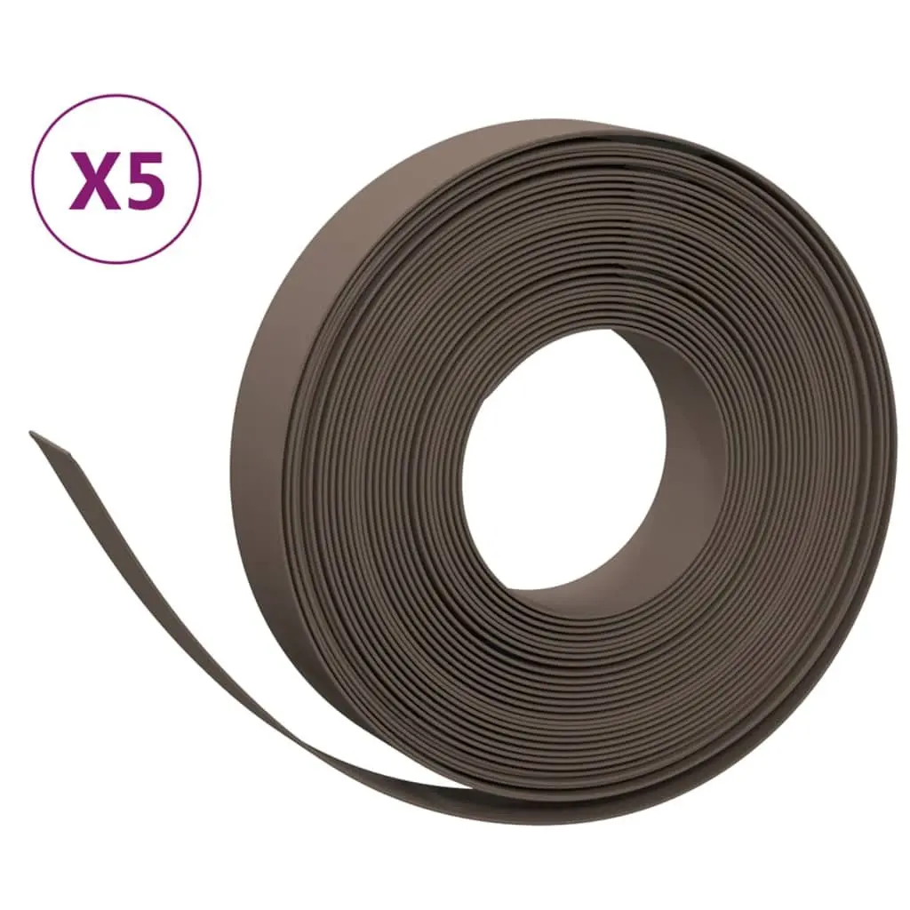 Garden Edging Borders 10 m Flexible Brown Lawn Edge Flower Bed Path Trim