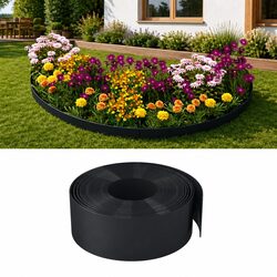 Garden Edging Borders 3 pcs Black 10 m Flexible Lawn Edge Landscaping