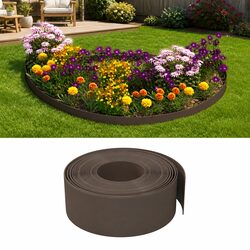 Enhance Your Garden with 5-Piece Brown Edging Set