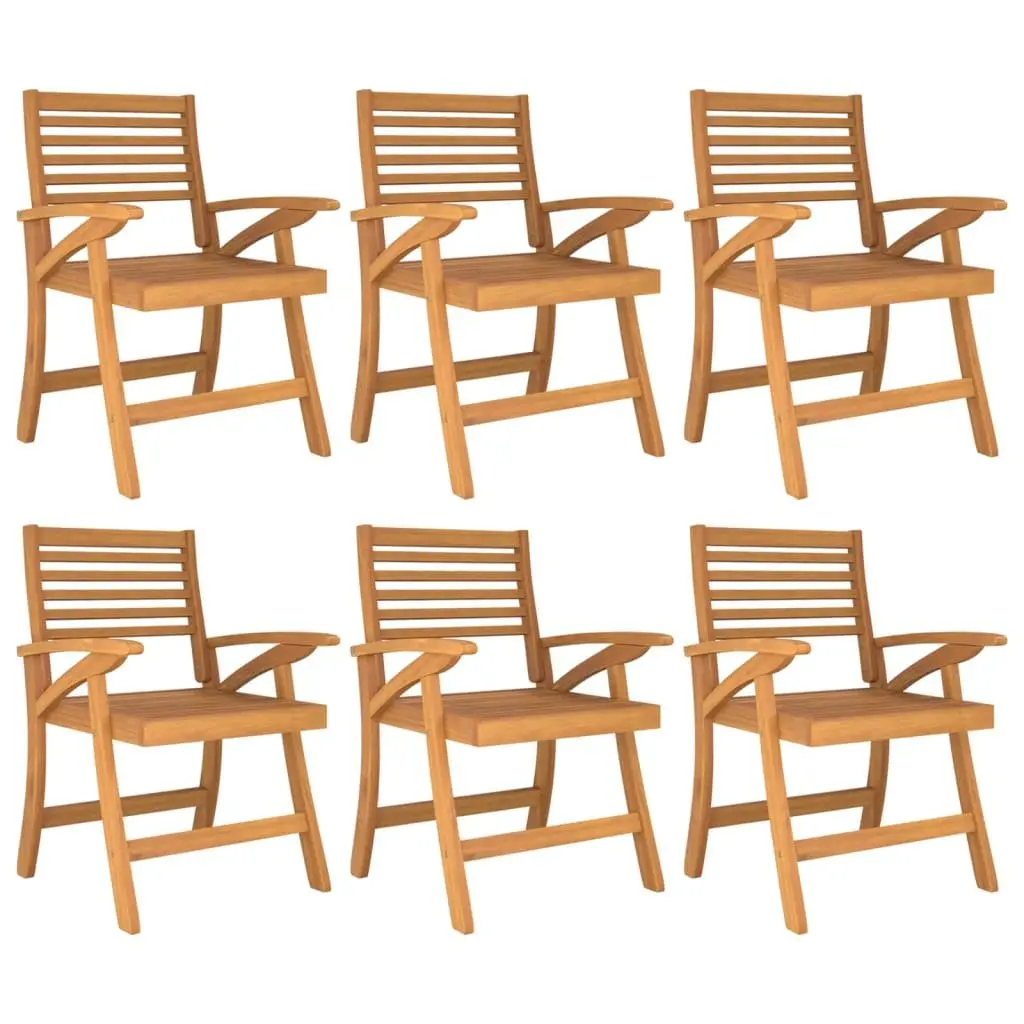 7 Piece Garden Dining Set Solid Acacia Wood Outdoor Patio Furniture Brown