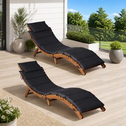 Enhance Your Outdoor Space with Comfortable Loungers, 2 Pcs