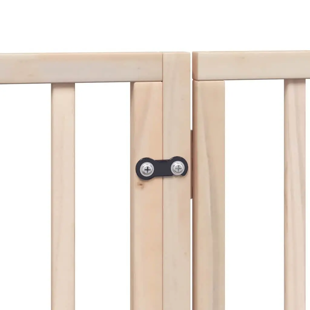 Dog Gate 640 cm Foldable 8 Panels Poplar Wood with Door