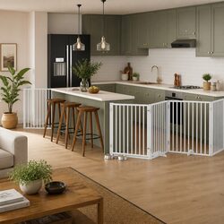 White Poplar Wood Dog Gate for Safe Pet Spaces