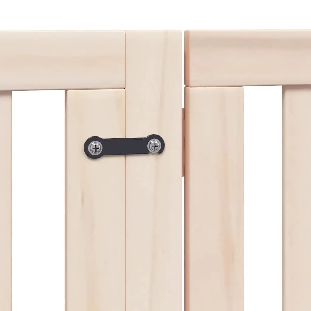 Dog Gate 12 Panels 960 cm Foldable Poplar Wood Pet Enclosure with Door Locks