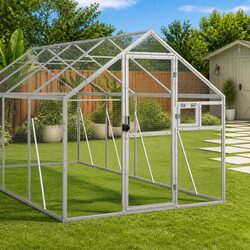 Aluminium Bird Aviary 1.79x6x1.85m Large Flight Cage with Wire Mesh Door Window