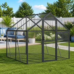 Large Bird Aviary Outdoor Cage Anthracite Metal Frame Enclosure for Parrots