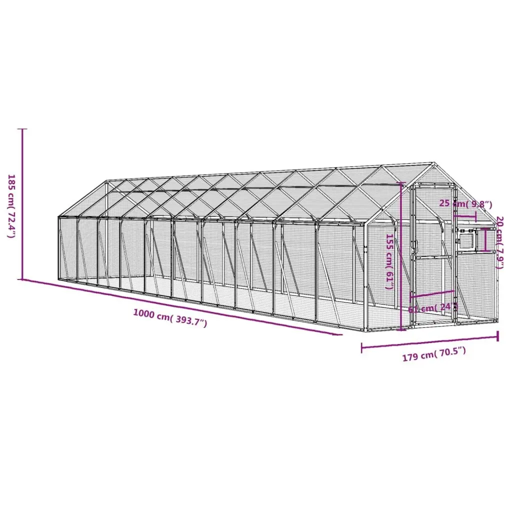 Bird Aviary Large Anthracite Outdoor Enclosure Sturdy Aluminium Frame Wire Mesh
