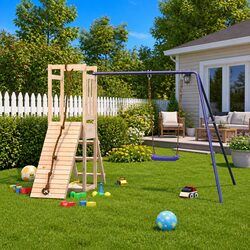 Garden Playground with Climbing Frame, Swing, and Sandbox