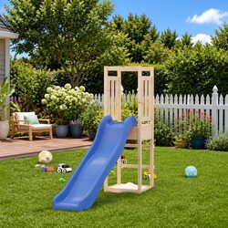 Wooden Outdoor Playset Swing Slide Sandbox Garden Climbing Frame Kids Play