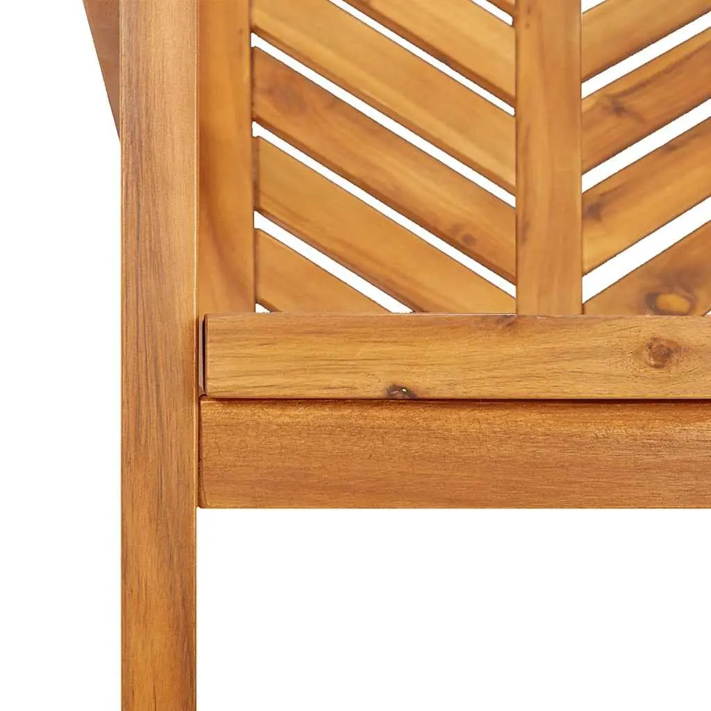 Outdoor Dining Chairs 4 pcs Solid Acacia Wood Garden Seating Brown Armrests Chevron Pattern Backrest