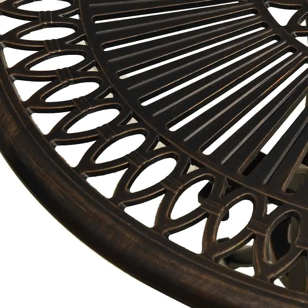 Garden Table 62x62x65cm Cast Aluminium Brown Outdoor Patio Furniture