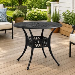 Black Aluminium Patio Table for Outdoor Enjoyment