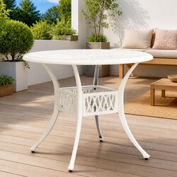 White Outdoor Patio Table for Enhanced Garden Experience