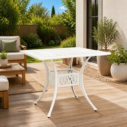 Enhance Your Outdoor Experience with a White Garden Table 90x90x73cm