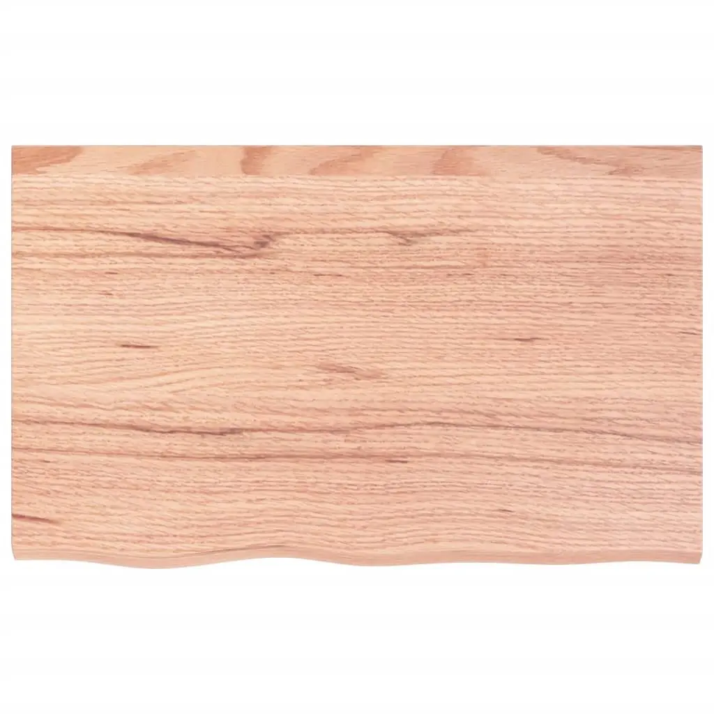 Bathroom Countertop 80x50x6 cm Solid Oak Wood Handmade Live Edge Varnished Surface