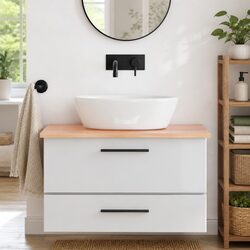 Enhance Your Bathroom with an 80x60cm Solid Oak Countertop