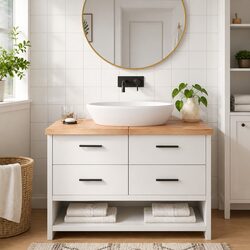 Enhance Your Space with a 120x40x4cm Solid Wood Countertop