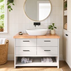 Natural Brown Solid Oak Vanity Top 120x50x6cm