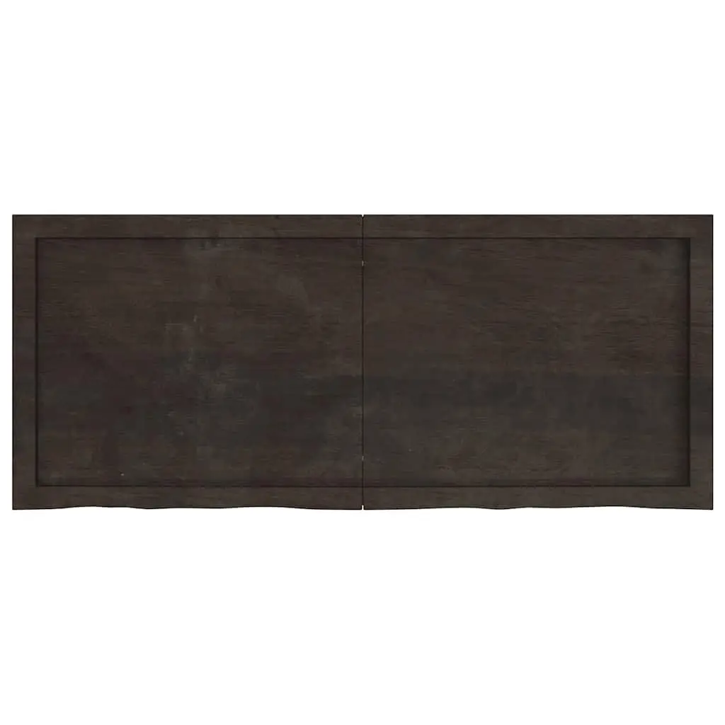 Bathroom Countertop Dark Brown Treated Solid Wood 120x50x4cm Vanity Top