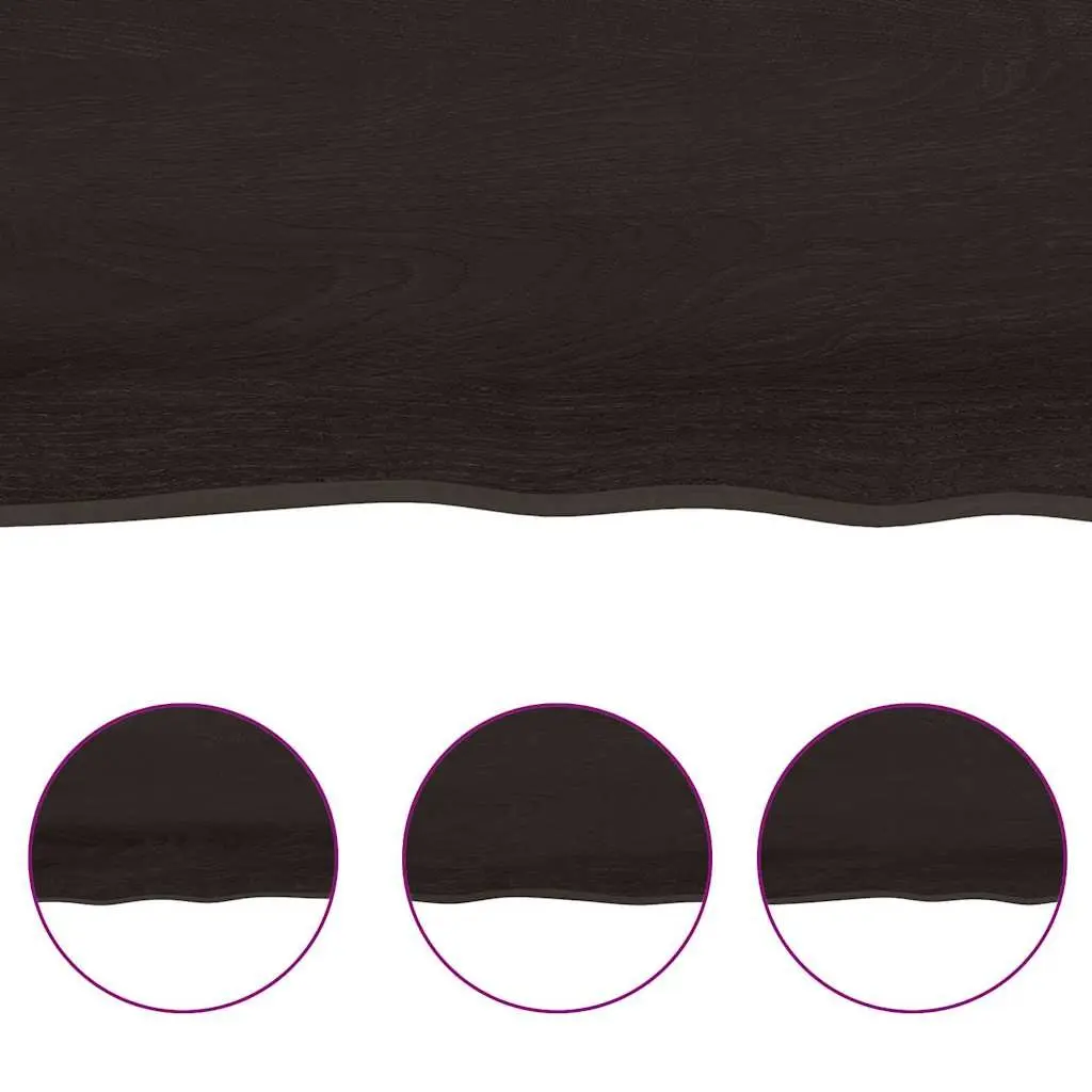 Bathroom Countertop Dark Brown Treated Solid Wood 120x50x4cm Vanity Top